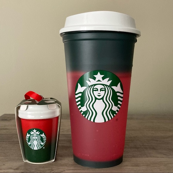 STARBUCKS Red and Green Ornament and Hot Cup Set - Picture 3 of 8